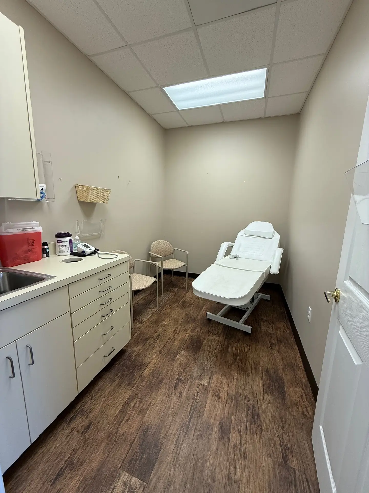 medical suite with exam rooms and built-in cabinetry